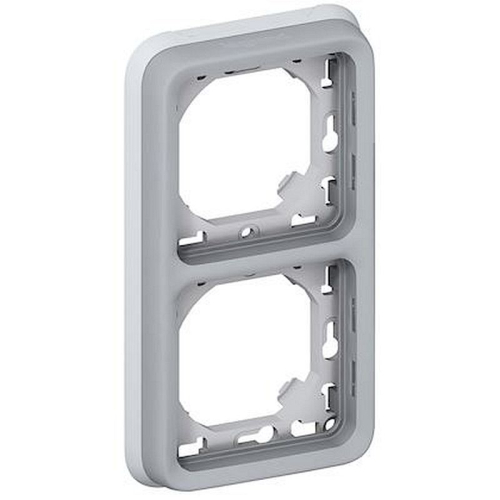 Support plaque étanche 2 postes verticaux Plexo composable IP55 - gris-069685-3245060696856-LEGRAND