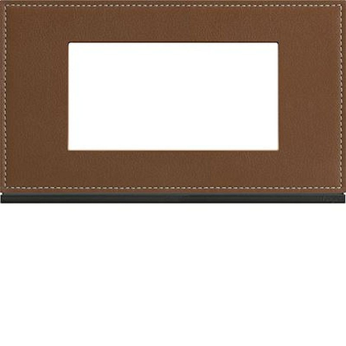 Plaque gallery 4 modules entraxe 57mm matiere coffee leather-WXP4934-3250617196710-HAGER