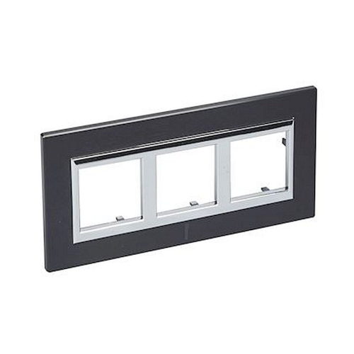 Plaque Axolute alu brossé 3X2mod vertical - rénovation entraxe 57mm -Anthracite-HA4832/3XS-8012199804460-BTICINO