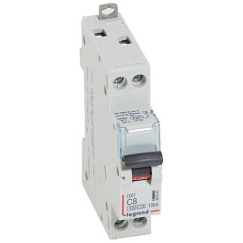 Disj. DX³ 6000kA 10kA arrivée haute/départ bas à vis 8A -courbe C -1 module-407697-3245064076975-LEGRAND