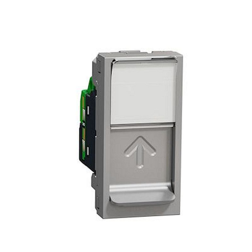 Unica - prise RJ45 simple - cat 6A blindé STP FTP - 1 mod - Alu - méca seul-NU344830-3606489467425-SCHNEIDER ELECTRIC FRANCE