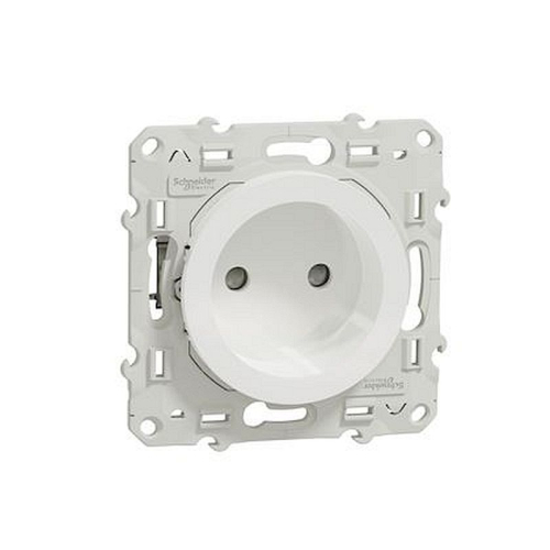 Odace, prise de courant 2P Blanc, à griffes, connexion à vis-S525033-3606480316470-SCHNEIDER ELECTRIC FRANCE