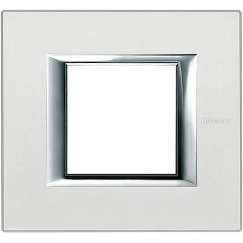 Plaque rectangulaire Axolute Aluminium anodisé 2 modules - Argent-HA4802SAN-8005543479445-BTICINO