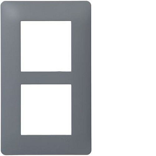 essensya Plaque 2 postes verticale entraxe 57mm, Graphite-WE426-3250617104265-HAGER