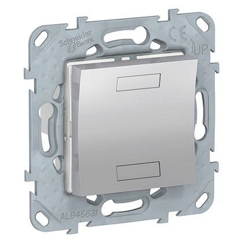 Unica KNX - bouton-poussoir 2 boutons + led - avec support - Alu-NU553030-3606489699758-SCHNEIDER ELECTRIC FRANCE