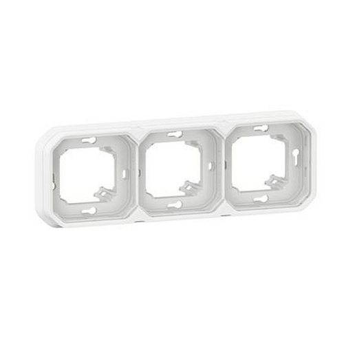 Support plaque encastré 3 postes montage horizontal/vertical Plexo blanc-069698L-3414971881693-LEGRAND