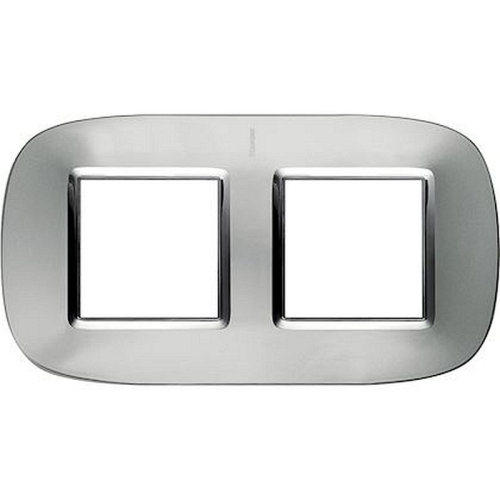 Plaque elliptique Axolute Métallisé 2+2 modules horizontal ou vertical Aluminium-HB4802/2XC-8012199802725-BTICINO