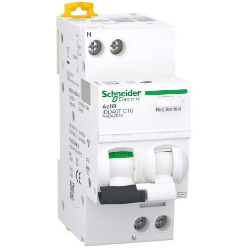 Acti9 iDD40T - disjoncteur différentiel départ - 1PN C 10A 6kA 30mA type AC-A9DA2610-3606481382306-SCHNEIDER ELECTRIC FRANCE