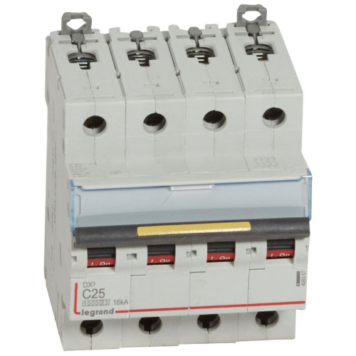 Disjoncteur DX³10000 16kA arrivée haut/départ bas vis 4P 25A courbe C 4 modules-409357-3245064093576-LEGRAND