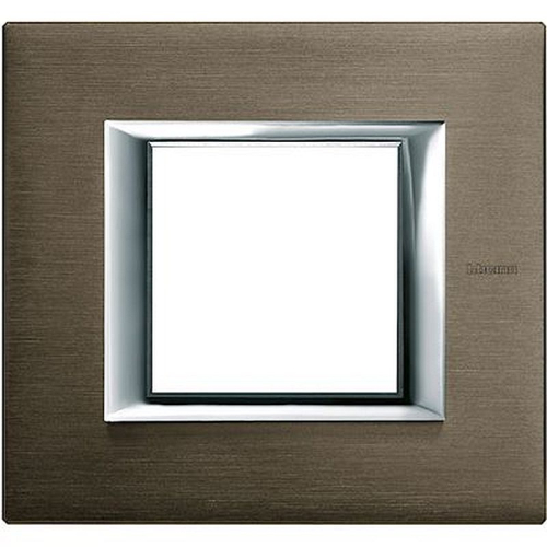 Plaque rectangulaire Axolute Aluminium anodisé 2 modules - Bronze-HA4802BR-8012199785592-BTICINO