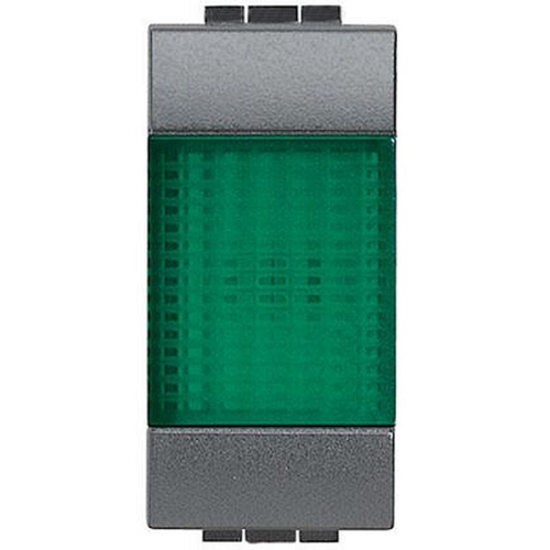 Témoin lumineux Livinglight diffuseur vert - Anthracite - 1 module-L4371V-8012199167251-BTICINO