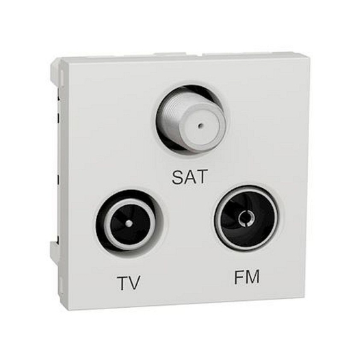 Unica - prise TV + FM + SAT - 2 mod - Blanc antimicrobien - méca seul-NU345020-3606489467814-SCHNEIDER ELECTRIC FRANCE