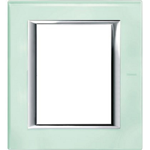 Plaque rectangulaire Axolute Verre 3+3 modules - Cristal-HA4826VKA-8012199758657-BTICINO