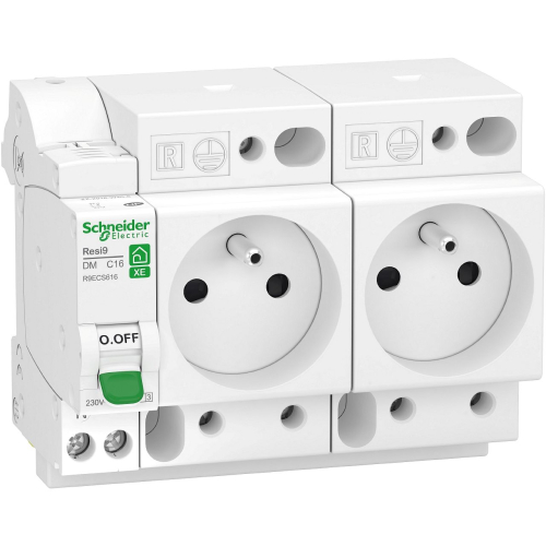 Resi9 XE - combiné disj+2 prises courant - 1P+N - 16A - courbe C - embrochable-R9ECS616-3606481166333-SCHNEIDER ELECTRIC FRANCE