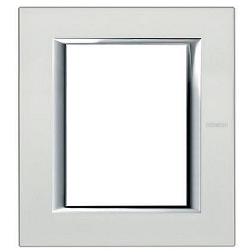 Plaque rectangulaire Axolute Aluminium anodisé 3+3 modules - Argent-HA4826SAN-8005543479520-BTICINO