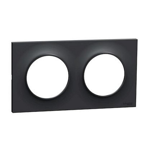 Odace Styl, plaque Anthracite 2 postes horiz./vert. entraxe 71mm-S540704-3606480706745-SCHNEIDER ELECTRIC FRANCE