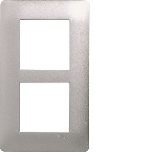 essensya Plaque 2 postes verticale entraxe 57mm Titane-WE496-3250617104968-HAGER