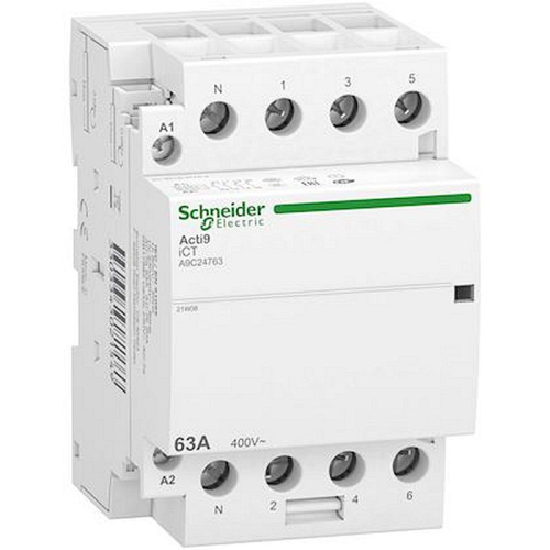 Acti9 iDT40 CT - contacteur tête de groupe - 63A 3P+N 4NO 230/240VAC 50HZ-A9C24763-3606489737184-SCHNEIDER ELECTRIC FRANCE