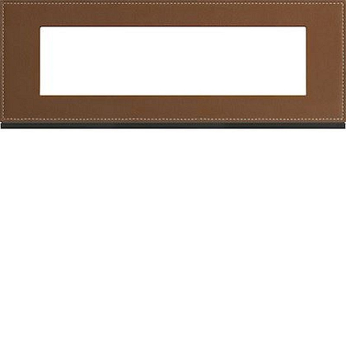 Plaque gallery 8 modules entraxe 71mm matiere coffee leather-WXP4908-3250617196666-HAGER