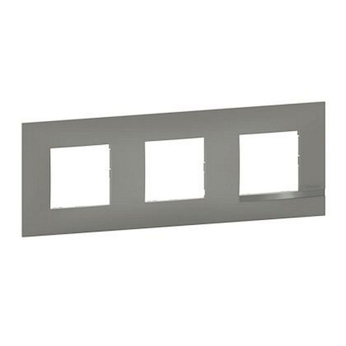 Plaque Altège Classico 3 postes Nuage - effet aluminium avec liseré effet alu-BTAL9NA3-8005543602027-BTICINO