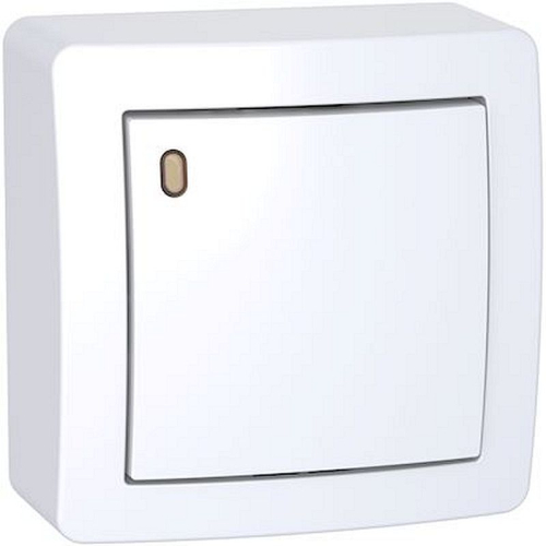 Alréa, Poussoir O/F lumineux faible conso avec cadre saillie, blanc polaire-ALB62052P-3606480705922-SCHNEIDER ELECTRIC FRANCE