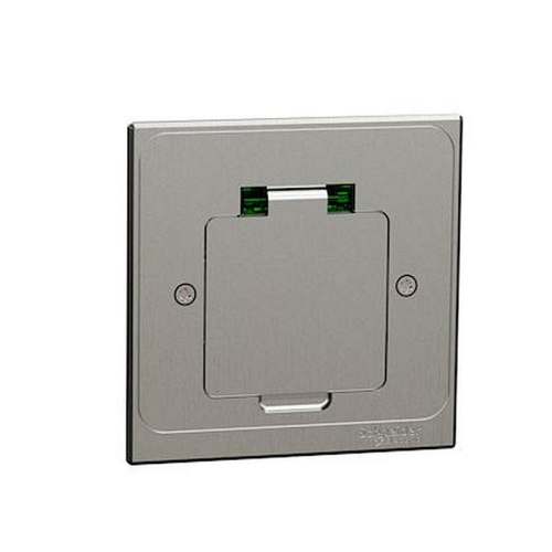 Unica System+ - Prise de sol XS IK08 IP44 - 2P+T - carrée métal-INS52102-3606489818906-SCHNEIDER ELECTRIC FRANCE