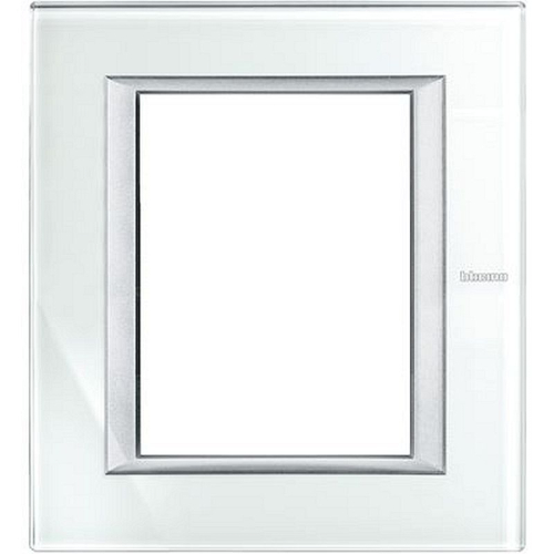 Plaque rectangulaire Axolute Verre 3+3 modules - Whice-HA4826VSW-8012199954714-BTICINO