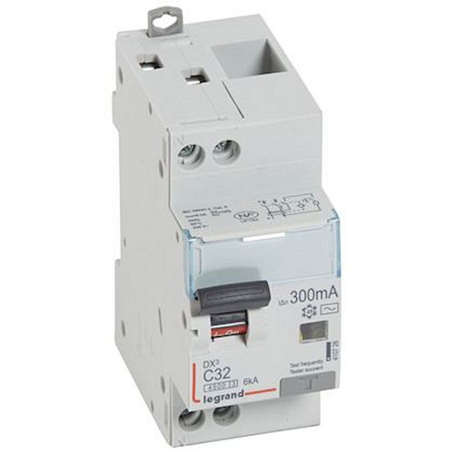 Disjoncteur diff DX³ 4500 - vis/vis -U+N 230V~ 32A -typeAC -300mA -courbe C - 2M-410728-3245064107280-LEGRAND