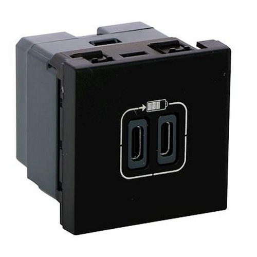 Chargeur 2 USB Type-C 3A 5V= 15W Mosaic 2 modules 230V - noir-079190L-3414972058834-LEGRAND