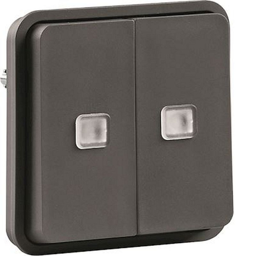 cubyko Double poussoir lumineux associable gris IP55-WNA045-3250617174459-HAGER