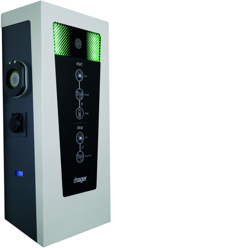 Witty borne de charge IP54 11-22kW 2xM3T2S M2TE RFID pour 2 VE-XEV601-4012740884495-HAGER