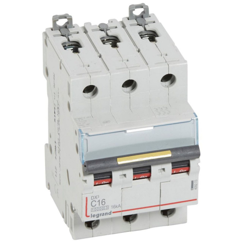 Disj. DX³ 1000kA 16kA arrivée haute/départ bas à vis 16A -courbe C -3 modules-409273-3245064092739-LEGRAND