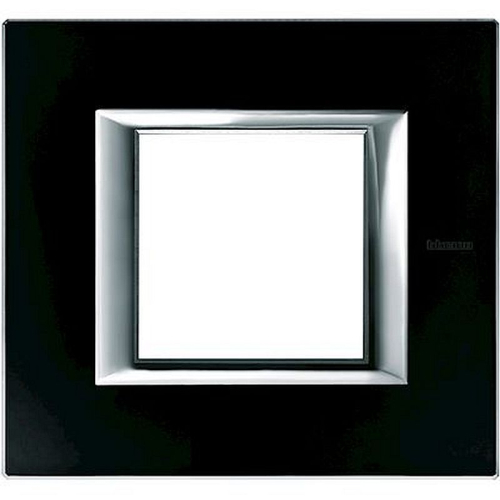 Plaque rectangulaire Axolute Verre 2 modules - Noir nuit-HA4802VNN-8012199789682-BTICINO