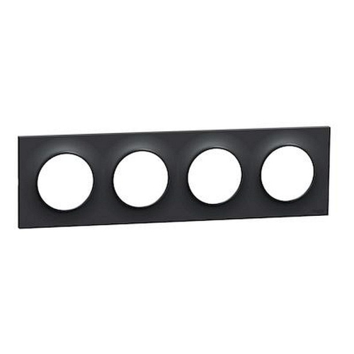 Odace Styl, plaque Anthracite 4 postes horiz./vert. entraxe 71mm-S540708-3606480706769-SCHNEIDER ELECTRIC FRANCE