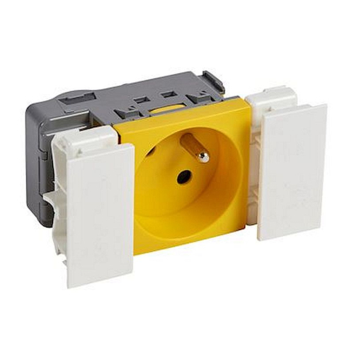 Prise 2P+T Logix - 2 modules - 16A - 250V - Bornes auto - Jaune RAL 1023-49841-3271780498418-PLANET WATTHOM