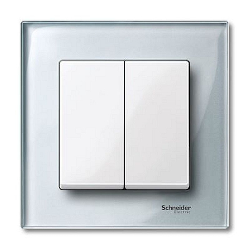 Merten M-Plan - enjoliveur pour commande double d'éclairage - blanc brillant-MTN432519-3606485094724-SCHNEIDER ELECTRIC FRANCE