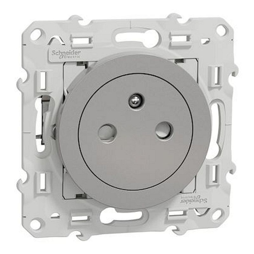 Odace - Prise de courant 2P+T affleurante - Alu -avec griffes-S535052-3606481043788-SCHNEIDER ELECTRIC FRANCE