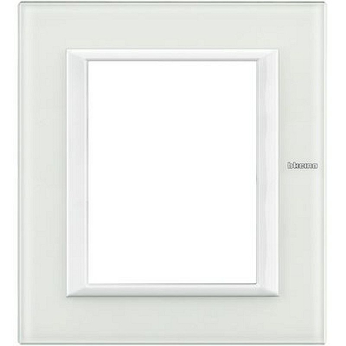 Plaque rectangulaire Axolute Verre 3+3 modules - Verre blanc-HA4826VBB-8012199980232-BTICINO