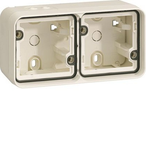 cubyko Boîte double horizontale vide avec 2 entrées associable blanc IP55-WNA682B-3250617175821-HAGER