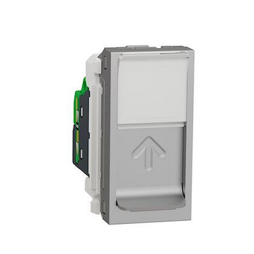 Unica - prise RJ45 simple - cat 6 FTP - 1 mod - Alu - méca seul-NU344730-3606489485139-SCHNEIDER ELECTRIC FRANCE