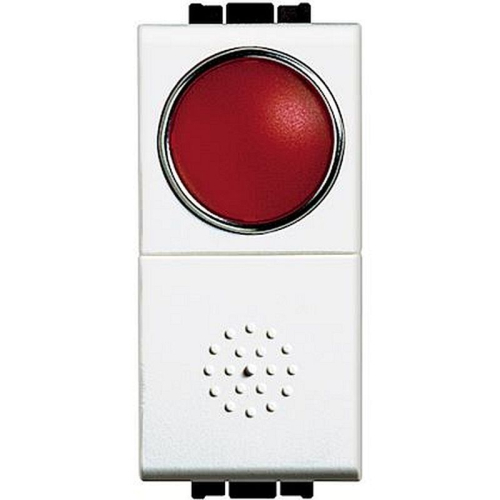 Poussoir à voyant rouge Livinglight 10A 250V - Blanc-N4038R-8012199030371-BTICINO