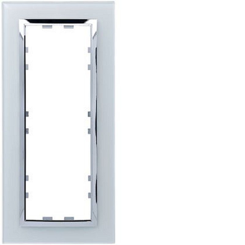 Kallysta épure plaque 3 postes verticale entraxe 57 verre coloris Lumina lagune-WK927-3250617069274-HAGER