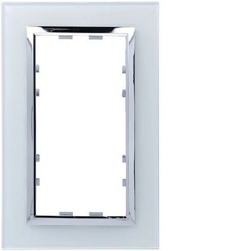 Kallysta épure plaque 2 postes verticale entraxe 57 verre coloris Lumina lagune-WK926-3250617069267-HAGER