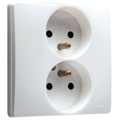 Prise 2x2P+T verticale Niloé 16A compacte à bornes automatiques - finition Pur-664541-3245066645414-LEGRAND