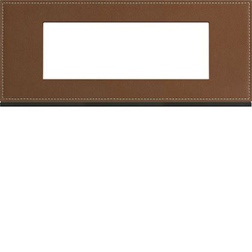 Plaque gallery 6 modules entraxe 57mm matiere coffee leather-WXP4906-3250617196659-HAGER