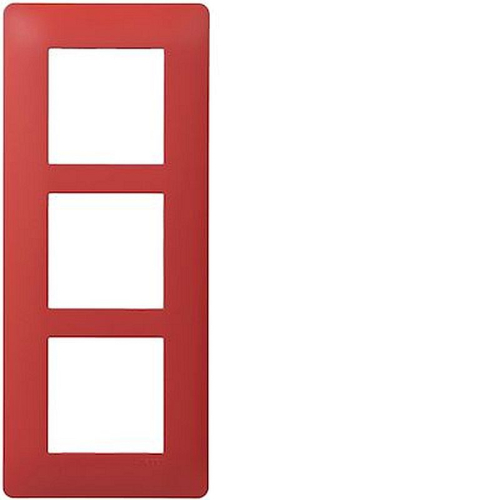 essensya Plaque 3 postes verticale entraxe 57mm, Rouge émail-WE477-3250617104777-HAGER