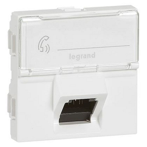 Prise RJ45 catégorie6 STP inclinées à 45DEG Mosaic 2 modules - blanc-076507-3245060765071-LEGRAND