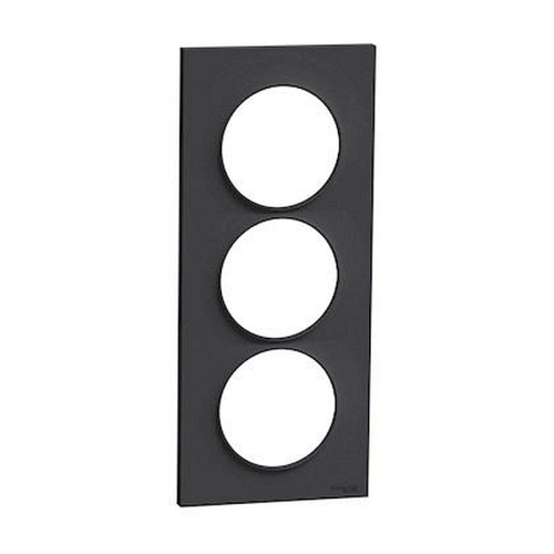 Odace Styl, plaque Anthracite 3 postes verticaux entraxe 57mm-S540716-3606480706783-SCHNEIDER ELECTRIC FRANCE
