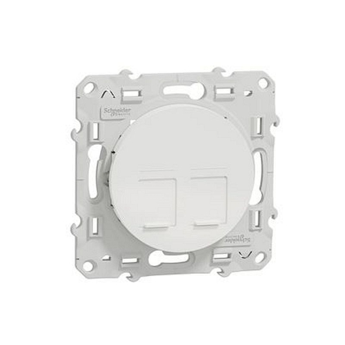 Odace, prise double RJ45 Blanc, sans connecteur (empreinte Infraplus)-S520410-3606480319211-SCHNEIDER ELECTRIC FRANCE