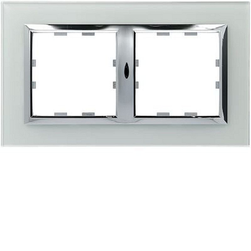 Kallysta épure plaque 2 postes horizontale entraxe71 verre coloris Lumina lagune-WK922-3250617069229-HAGER